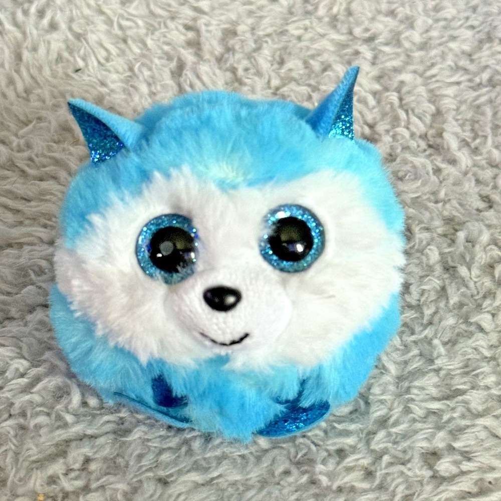 Ty Puffies Prince the Blue Siberian Husky Plush 3" Dog Stuffed Animal Soft Toy